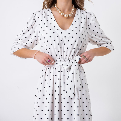 White women's long pea dress - Clothing