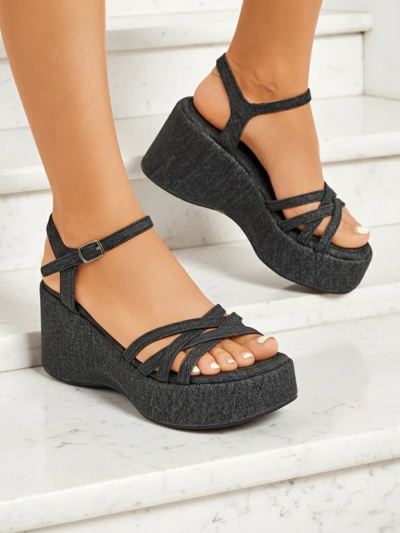 Royalfashion Women's Wedge Sandals Shadow Lift