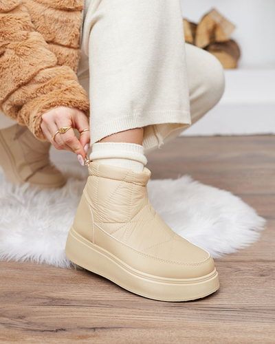 Royalfashion Women's slip-on snow boots in beige Armeda