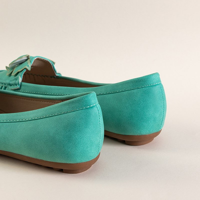 Women's turquoise moccasins with bow Emari - Footwear
