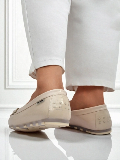 Beige Kallista Women's Loafers - Premium Suede Ecological Leather