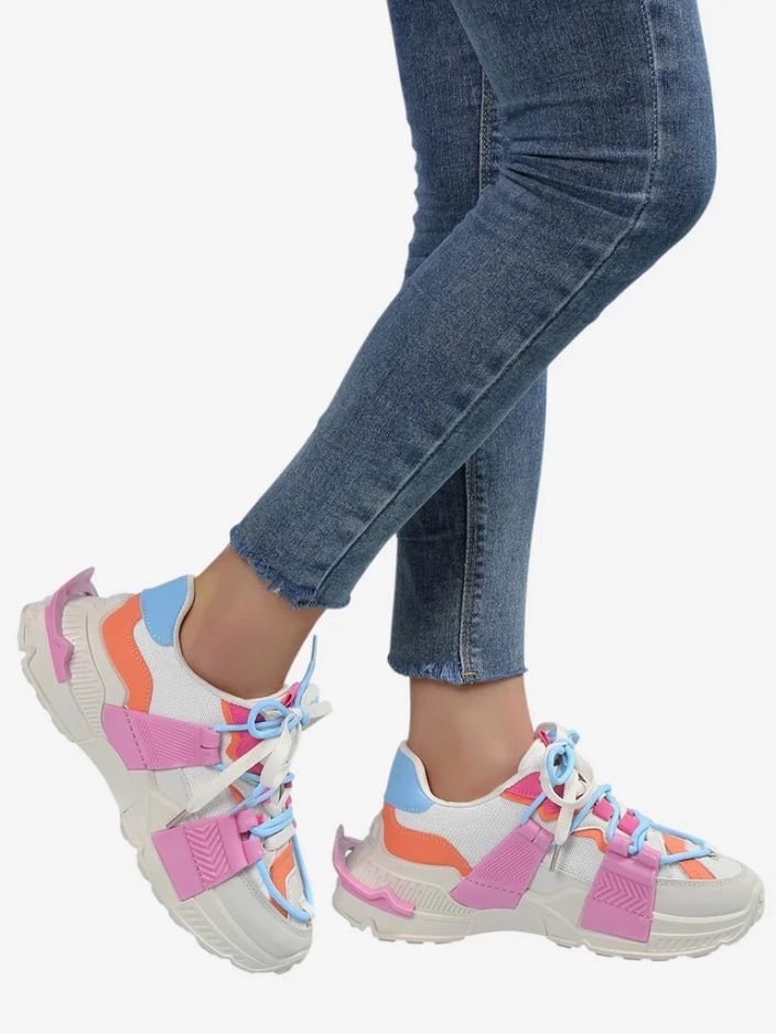 Royalfashion Women's sports sneakers with rubber inserts Bubble