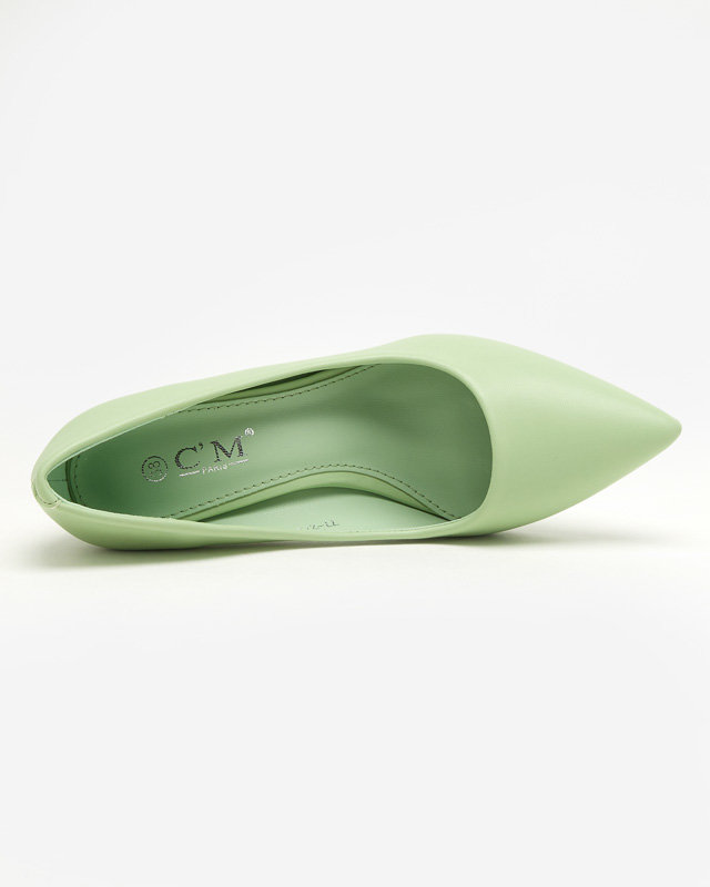 Light green women's pumps on the post Sweet - Footwear