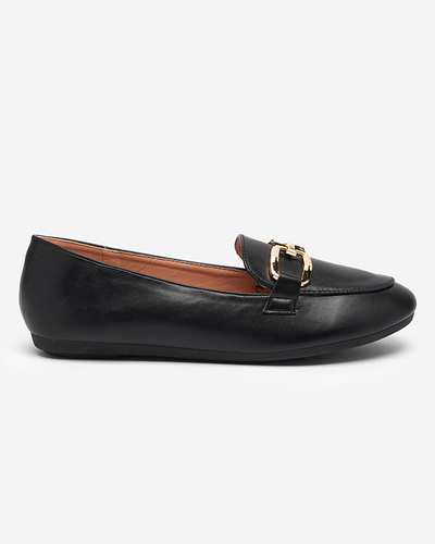 OUTLET Women's black eco-leather loafers Kesine - Footwear
