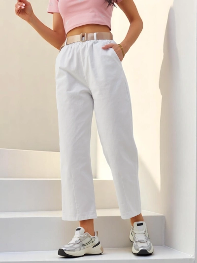 Royalfashion Cotton straight women's fabric trousers