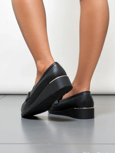 Royalfashion Women's moccasins on a low wedge Leffo