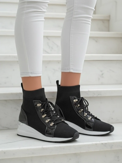 Klasczne Sneakersy Giulietta Czarne na Koturnie