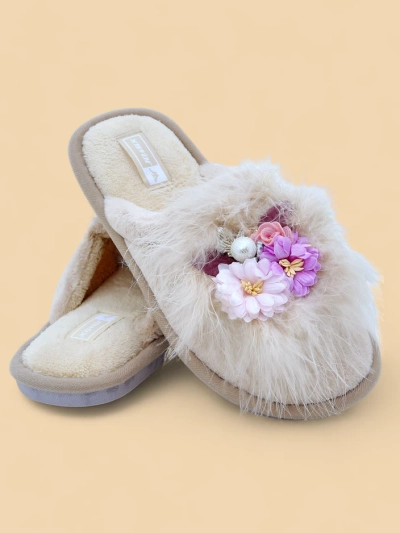 Royalfashion Женские меховые slippers с цветами Ederra