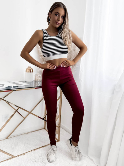 Women's leggings in burgundy- Clothing