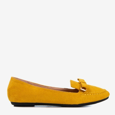 Mustard loafers with Shell bow - Footwear