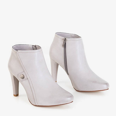 OUTLET Light gray women's boots on a high heel Lotega - Footwear
