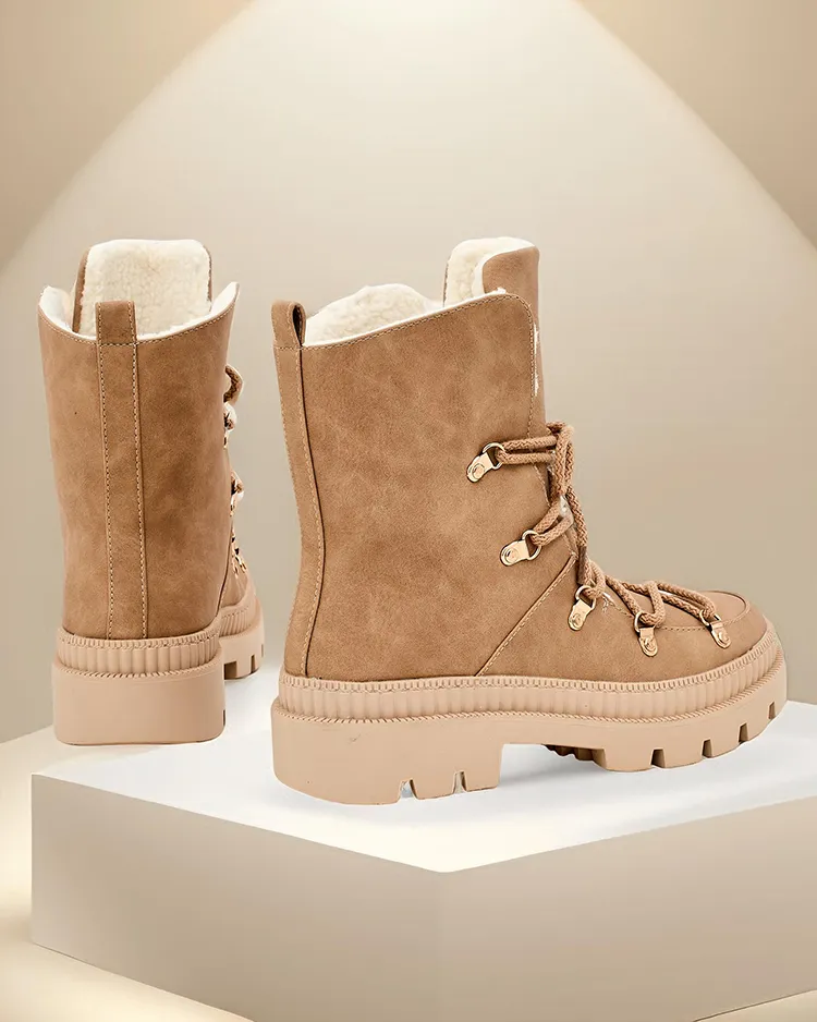 Royalfashion Women's lace-up snow boots Lorii