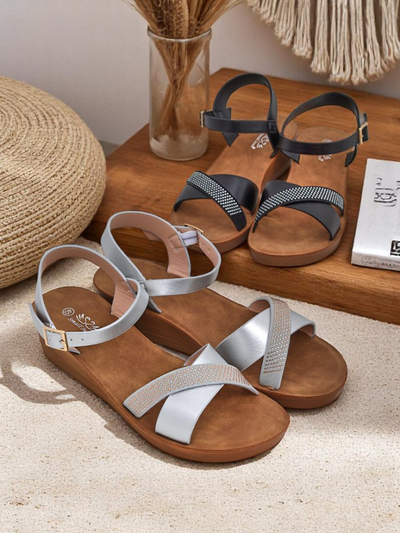 Royalfashion Sieviešu platformas kurpes ar rhinestones rotājumu Allona