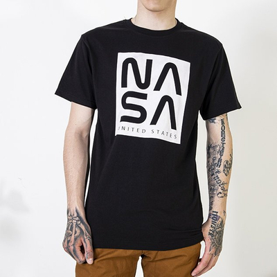 Black cotton t-shirt for men with the inscription - Clothing