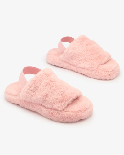 Royalfashion Rozā sieviešu kažokādas čības Nabres