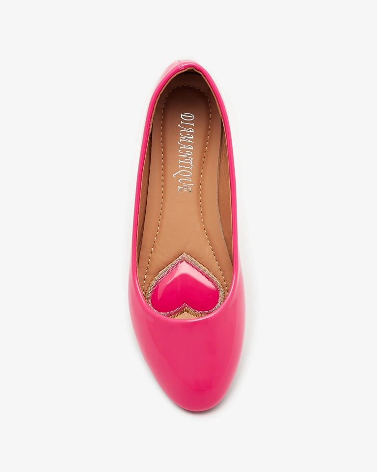 Neon pink women's lacquered ballerinas Fama - Footwear