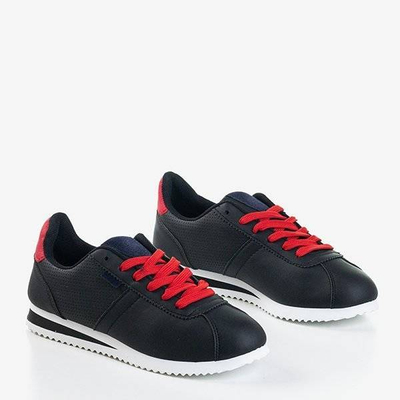 Black women's sports shoes with red Dramena inserts - Footwear 1