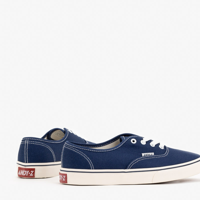 Navy blue men's Okilet lace-up sneakers - Footwear