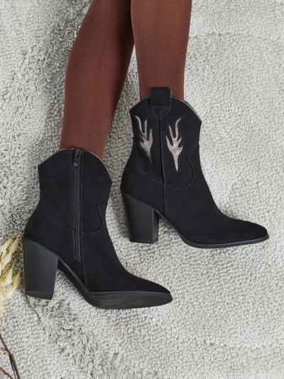 Women's heeled cowboy boots with decorative inserts Cendria