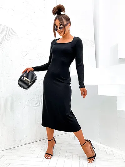 Royalfashion Sieviešu garā auduma kleita