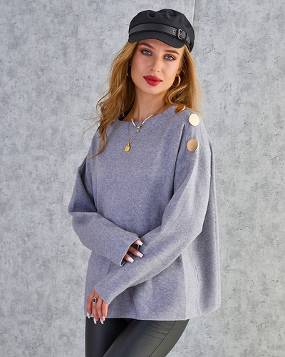 Royalfashion Thin women's sweater with shoulder decorations