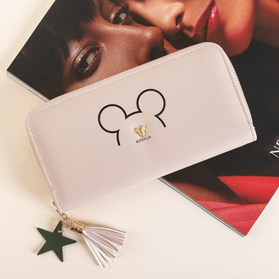 Бежевый женский кошелек с бахромой