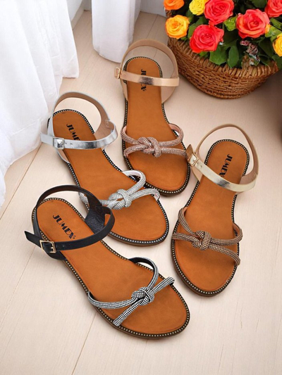 Royalfashion Women's Sandals with Decorative Rhinestones Bella Shine