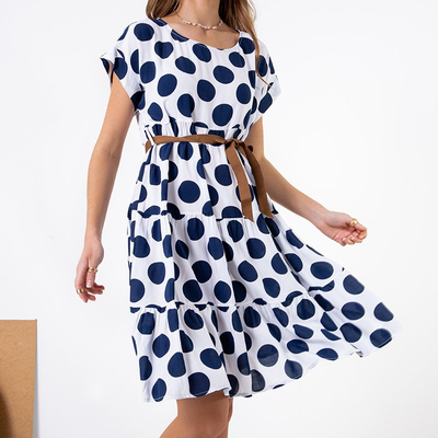 Women's white polka dot dress - Clothing