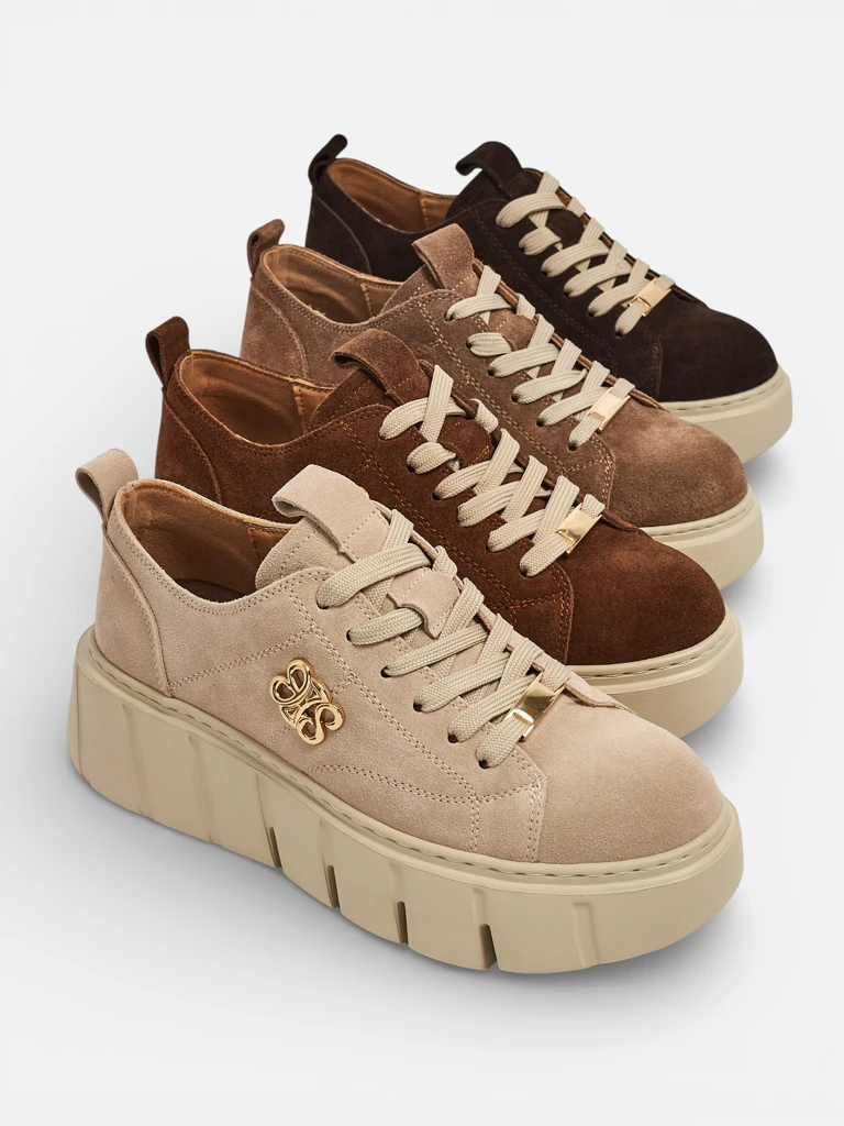 Women's Renos Natural Leather Sport Sneakers