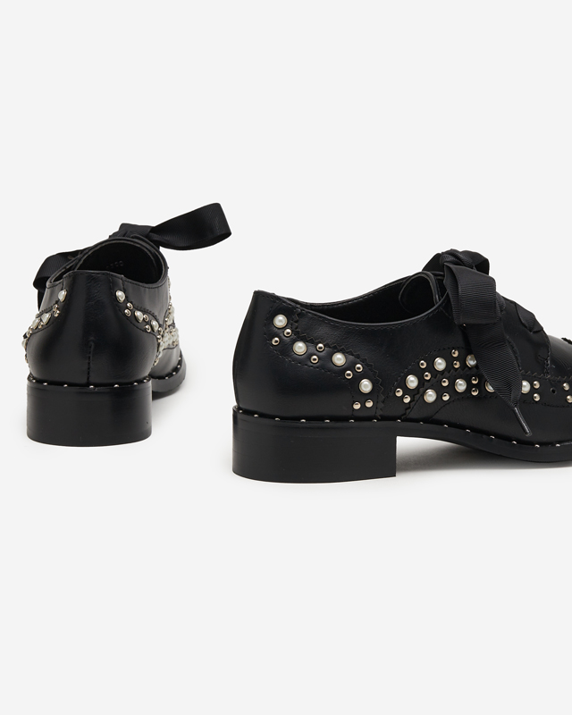 Black women's shoes with pearls Savhirda - Footwear
