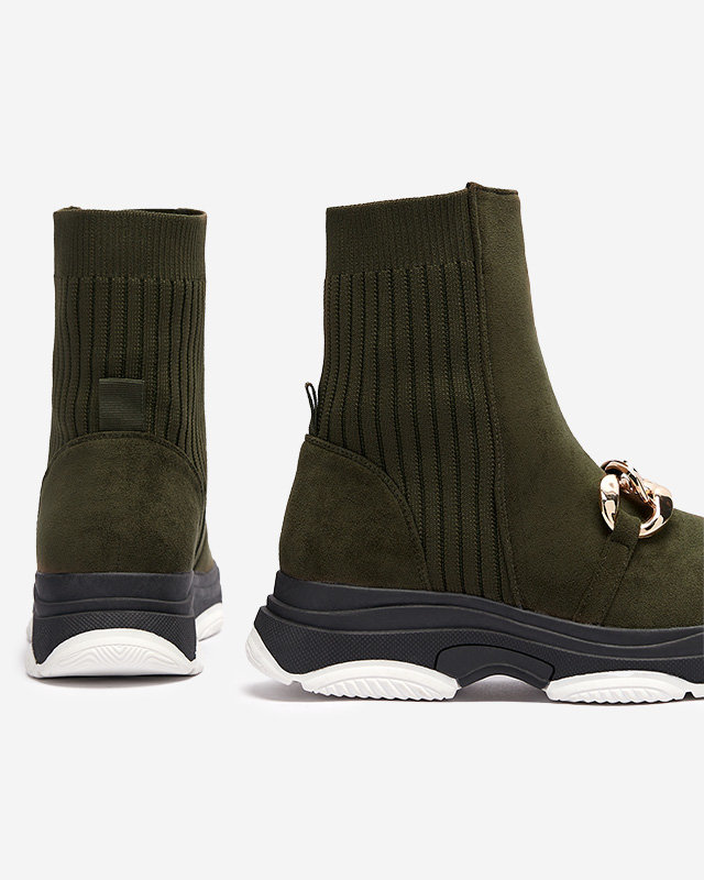 Women's green insulated eco-suede boots Cuzitta- Footwear