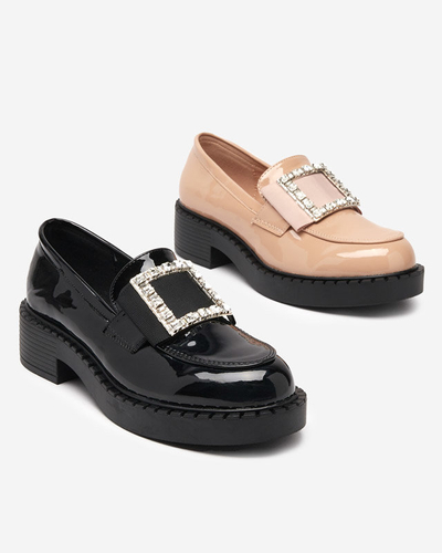 OUTLET Lacquered shoes with a buckle in nude color Fogim- Footwear