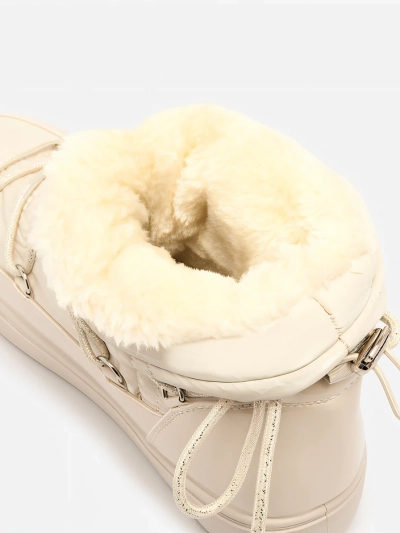 Royalfashion Sieviešu slip-on zābaki a'la sniega zābaki bēšā krāsā Vevnose