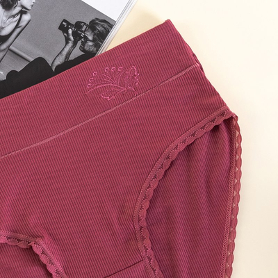 Dark pink women's ribbed panties PLUS SIZE - Underwear