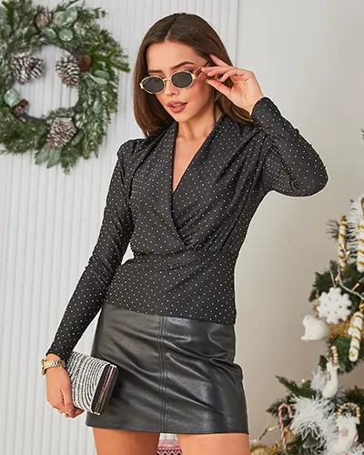 Royalfashion Sievietēm krekls ar cirkoniem