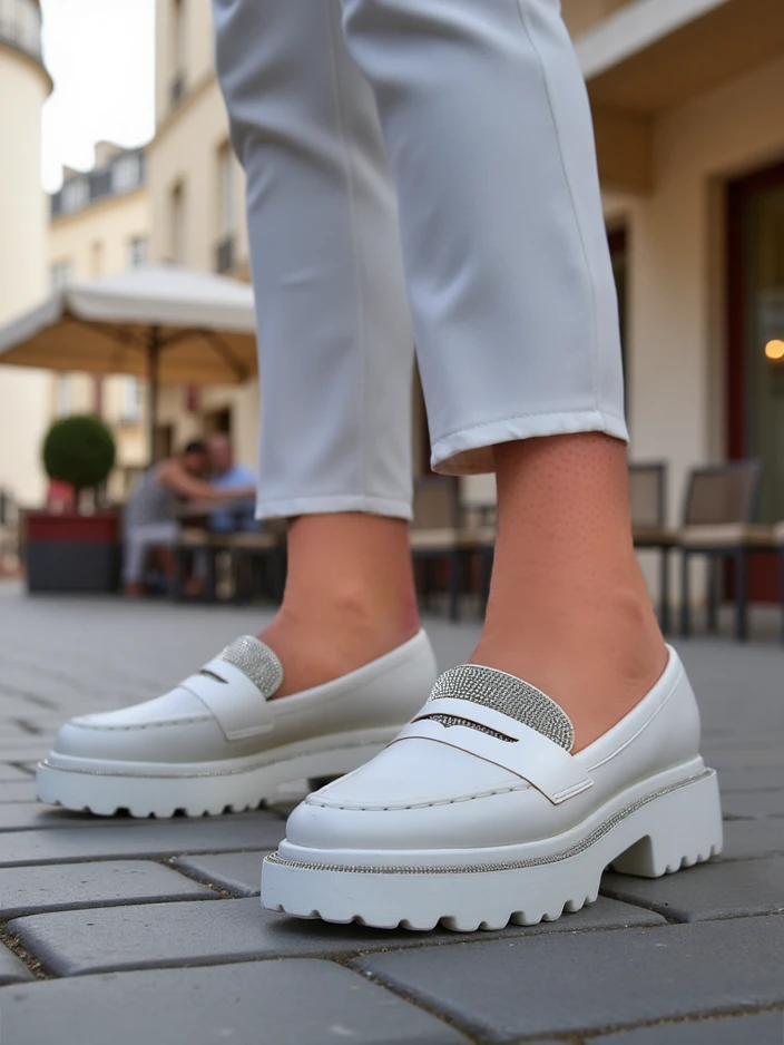 Royalfashion Women's moccasins with rhinestones Vinness