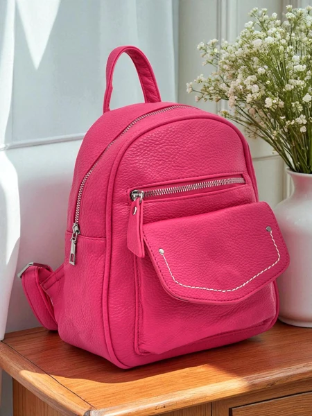 Aurelia Fuchsia Backpack Eco Leather Królewska Moda Women's 25x25cm