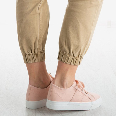 Pink sneakers on a rubber sole Tymbis - Footwear 1