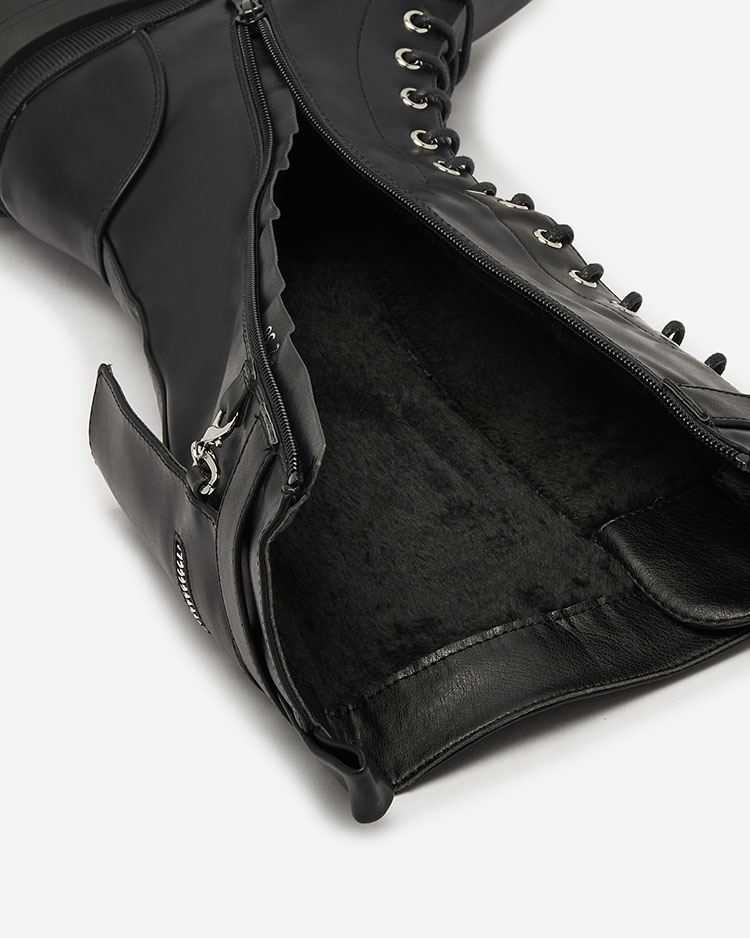 Royalfashion Black women's lace-up boots Apovido