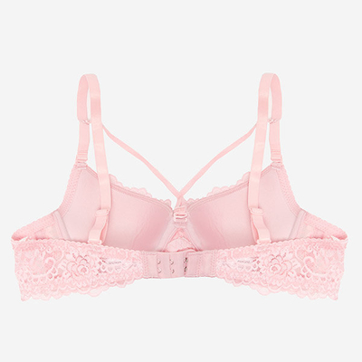 Pink lace bra with straps - Underwear