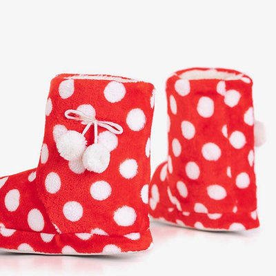 Sarkanas sieviešu čības ar punktveida virsu Marisabel - Apavi