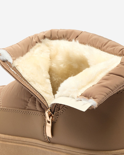 Royalfashion Women's slip-on snow boots in brown color Armeda