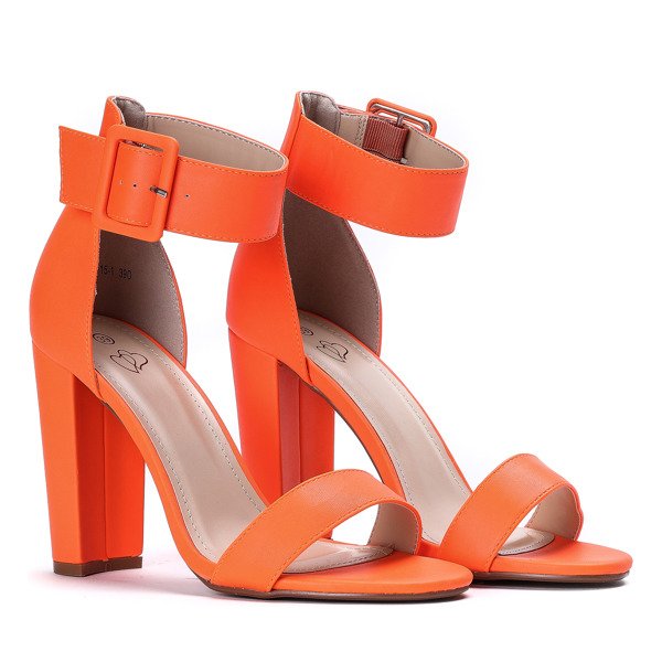 Orange neon post sandals with clasp Katiea - Footwear