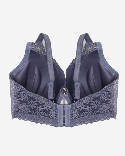 Women's pink bra with purple lace - Underwear