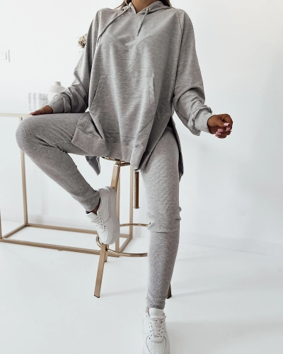 Royalfashion Grey women's sweatshirt set