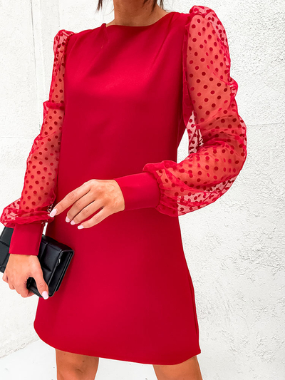 Royalfashion Classic women's knee-length dress in red