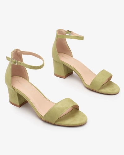 Royalfashion Зеленые женские сандалии на низкой шпильке Mesteri