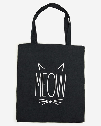 Black fabric bag with an inscription - Accessories