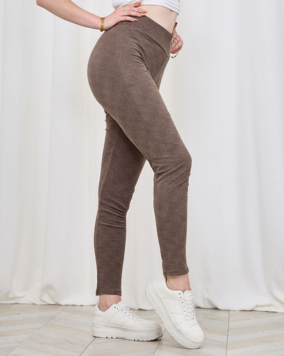 Royalfashion Brown Women's Ribbed Leggings