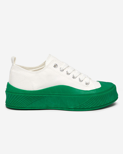 White and green women's sneakers, type Nerikas - Footwear
